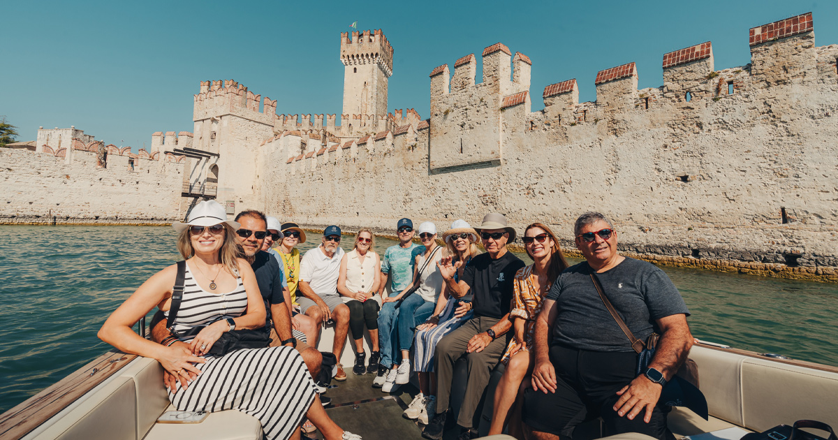 HunterMoss guests enjoying a boat tour in Europe.
