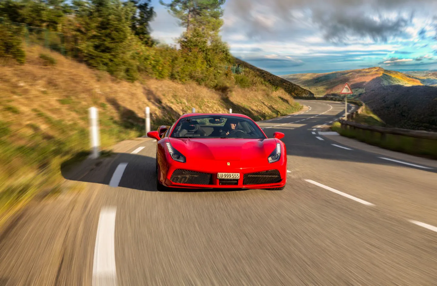 A Ferrari in Champagne, France on a luxury gourmet driving tour